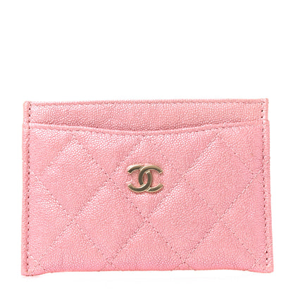 Chanel Iridescent Caviar Quilted Card Holder Rose Pink 1 of 11