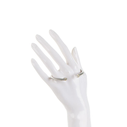 David Yurman Sterling Silver 14K Yellow Gold Pearl 5mm Cable Classics Petite Color Bracelet 2 of 4