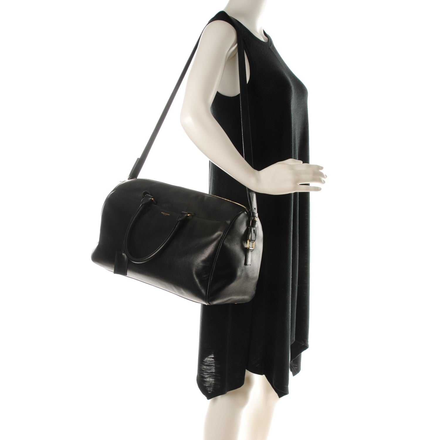Saint Laurent Calfskin Classic Duffle 12 Black 2 of 11