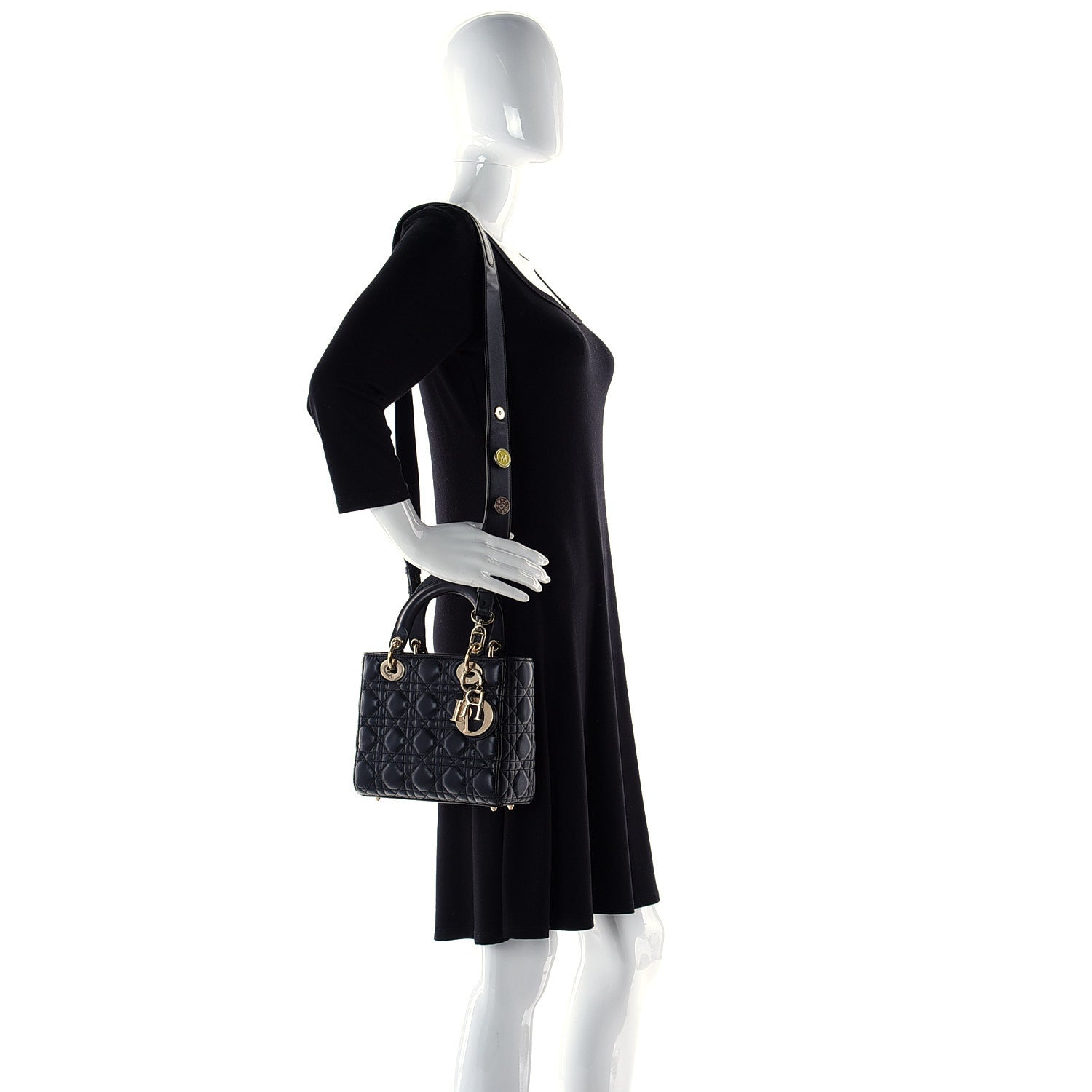 Christian Dior Lambskin Cannage Small My ABCDior Lady Dior Black 4 of 8