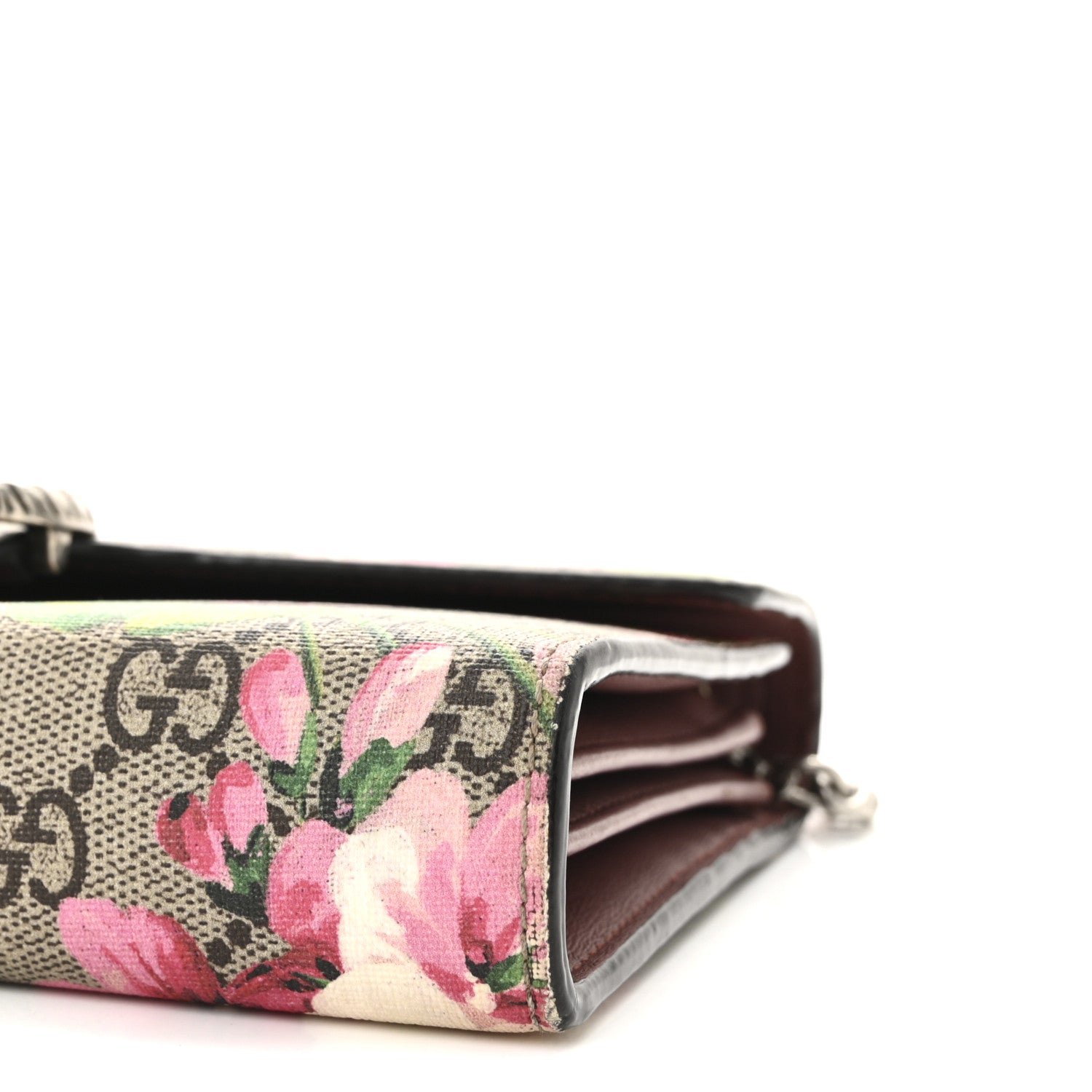 Gucci GG Supreme Monogram Blooms Mini Dionysus Chain Wallet Beige Multicolor Dry Rose 10 of 11