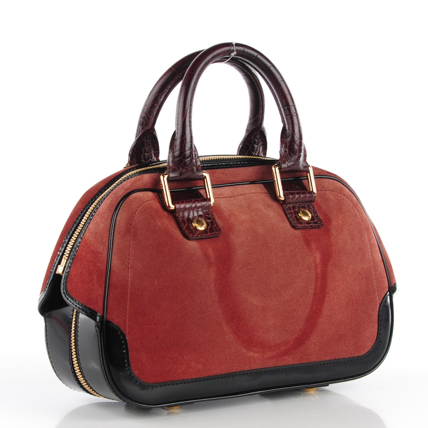 Louis Vuitton Suede Stamped Havane Bowler PM Brun 3 of 7