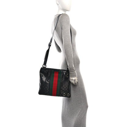Gucci Imprime Monogram Web Medium 500 by Gucci Flat Messenger Bag Black 2 of 10