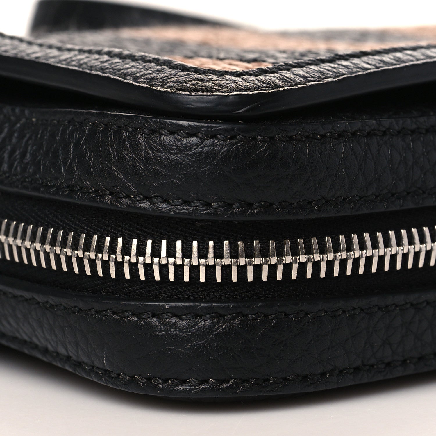 Fendi Raffia Calfskin Romano Pequin Mini Expandable Flap Bag Brown Black 8 of 9
