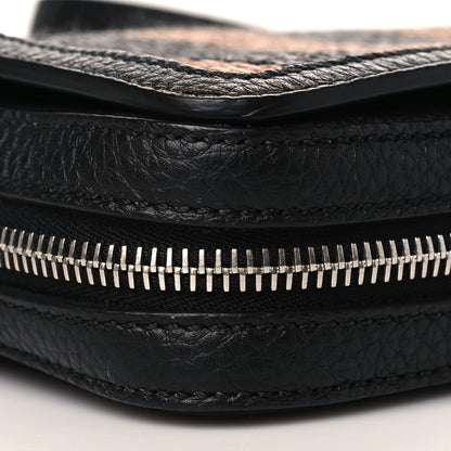 Fendi Raffia Calfskin Romano Pequin Mini Expandable Flap Bag Brown Black 8 of 9