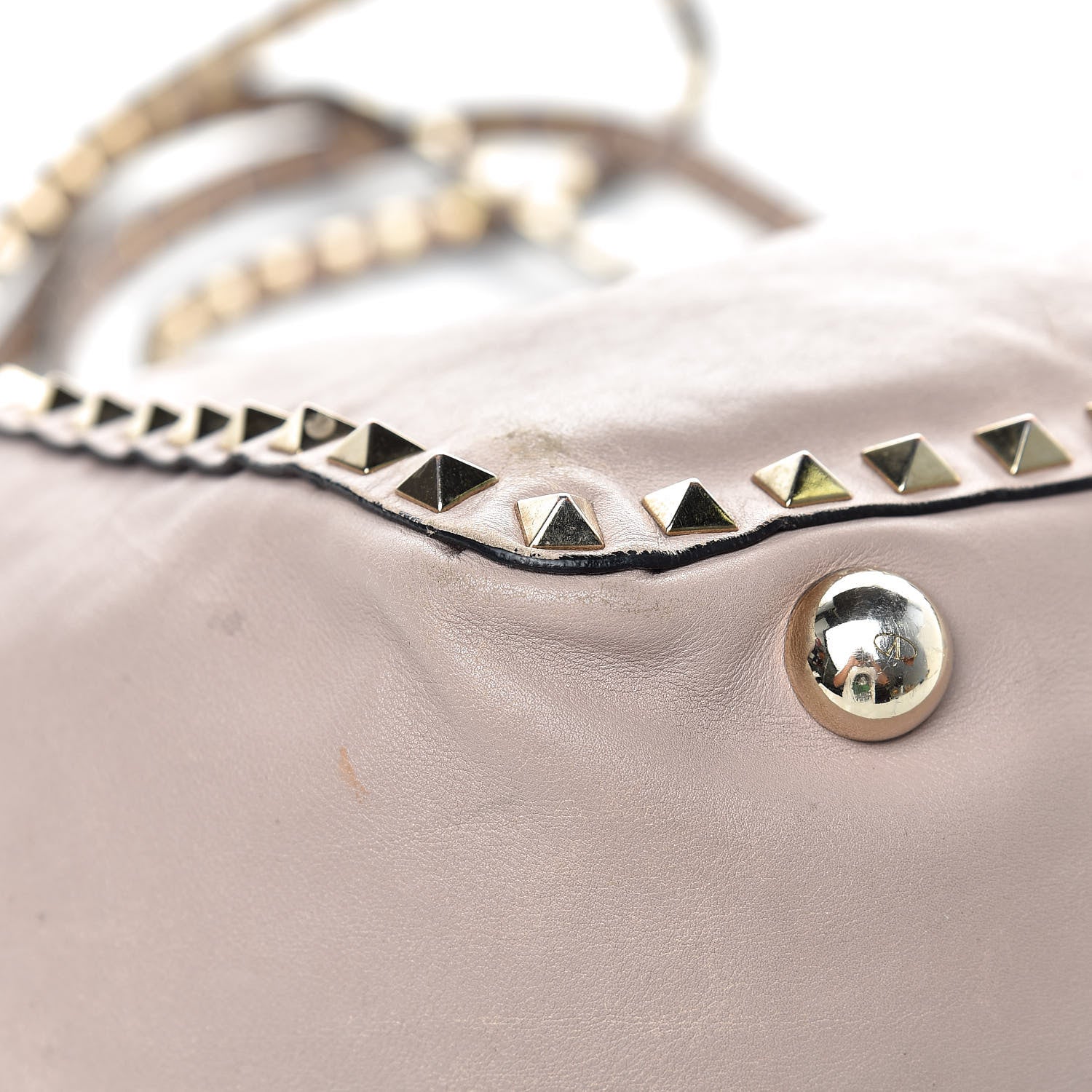 Valentino Garavani Vitello Medium Rockstud Tote Poudre 8 of 13