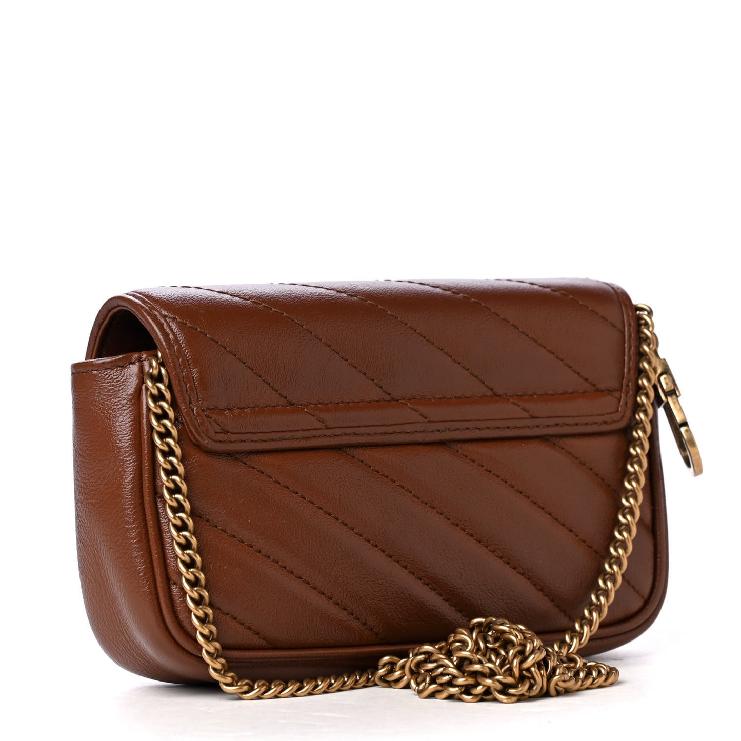 Azalea Calfskin Matelasse Diagonal Super Mini GG Marmont Shoulder Bag Cuir