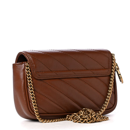 Gucci Azalea Calfskin Matelasse Diagonal Super Mini GG Marmont Shoulder Bag Cuir 2 of 4
