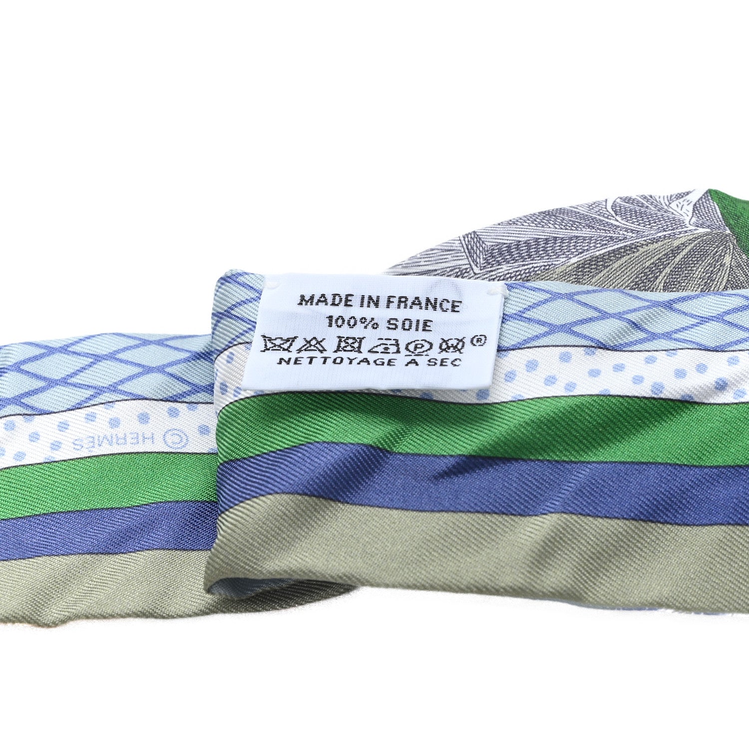 Hermes Silk Twilly Grand Theatre Nouveau Bleu Glacier Vert White 3 of 3