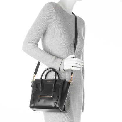 Celine Smooth Calfskin Nano Luggage Black 2 of 7