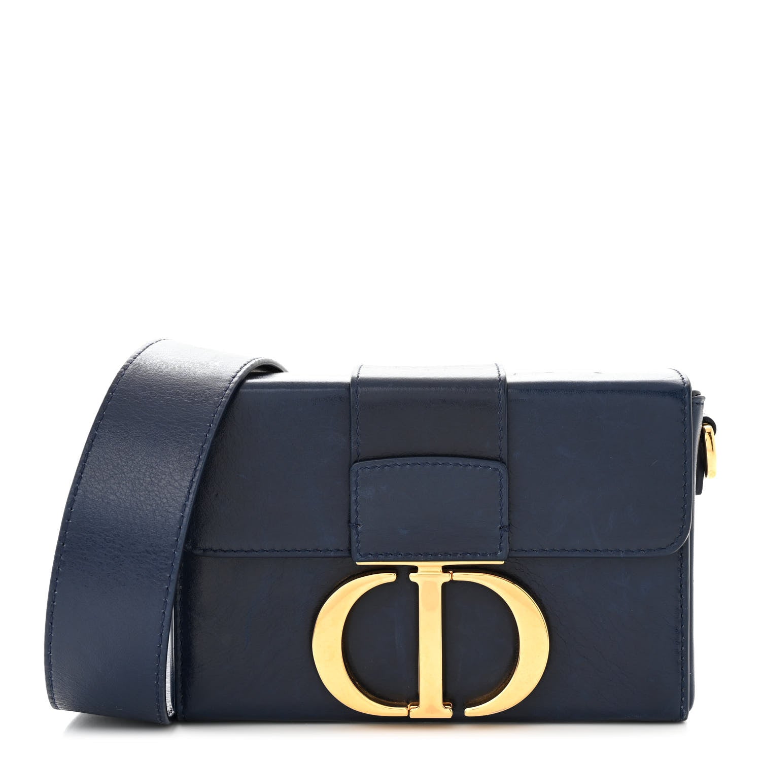 Christian Dior Smooth Calfskin 30 Montaigne Box Bag Navy 1 of 10