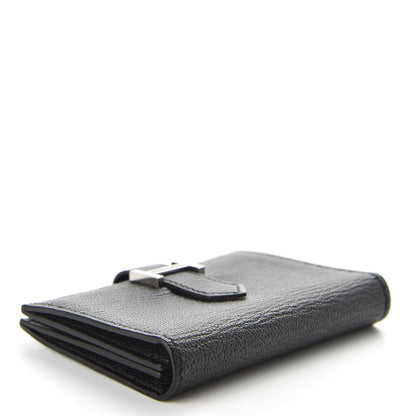 Hermes Chevre Mysore Bearn Card Holder Wallet Black 4 of 8