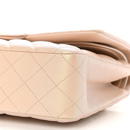 Chanel Iridescent Calfskin Quilted Medium Double Flap Beige 19 of 22