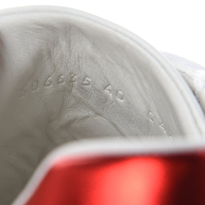 Gucci Calfskin Sequins Web Cat Womens Ace Sneakers 40 White 8 of 9
