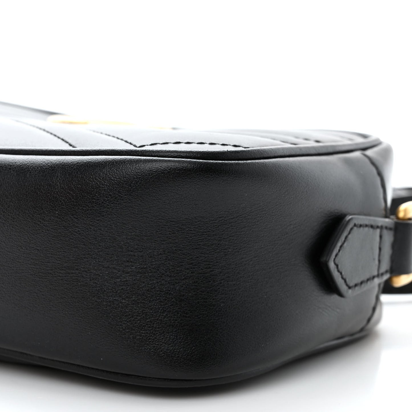 Calfskin Matelasse Mini GG Marmont Chain Shoulder Bag Black