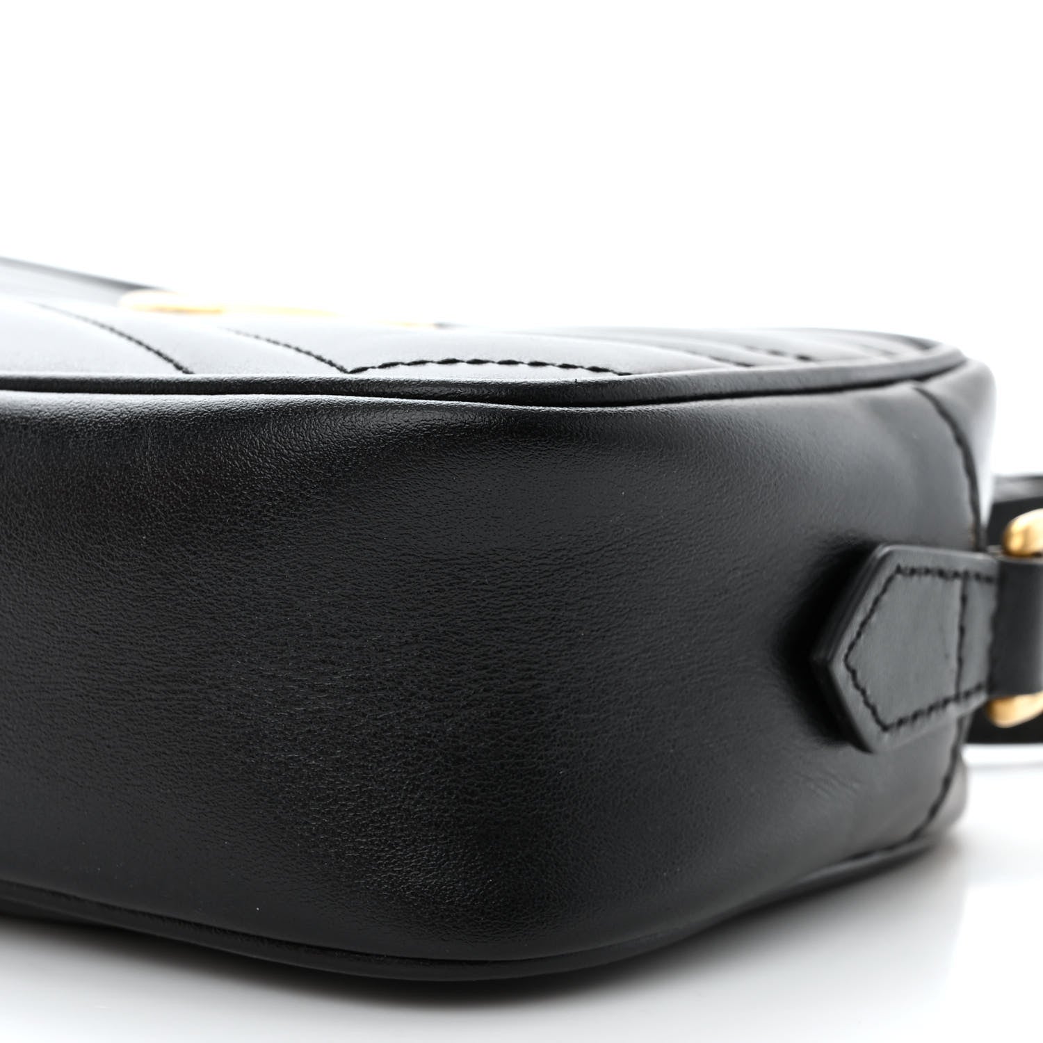 Gucci Calfskin Matelasse Mini GG Marmont Chain Shoulder Bag Black 10 of 10