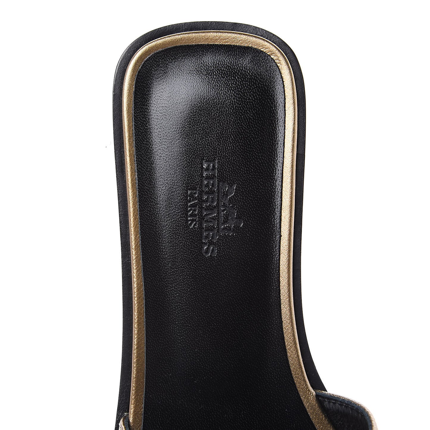 Metallic Epsom Oran Sandals 36 Vert Bronze