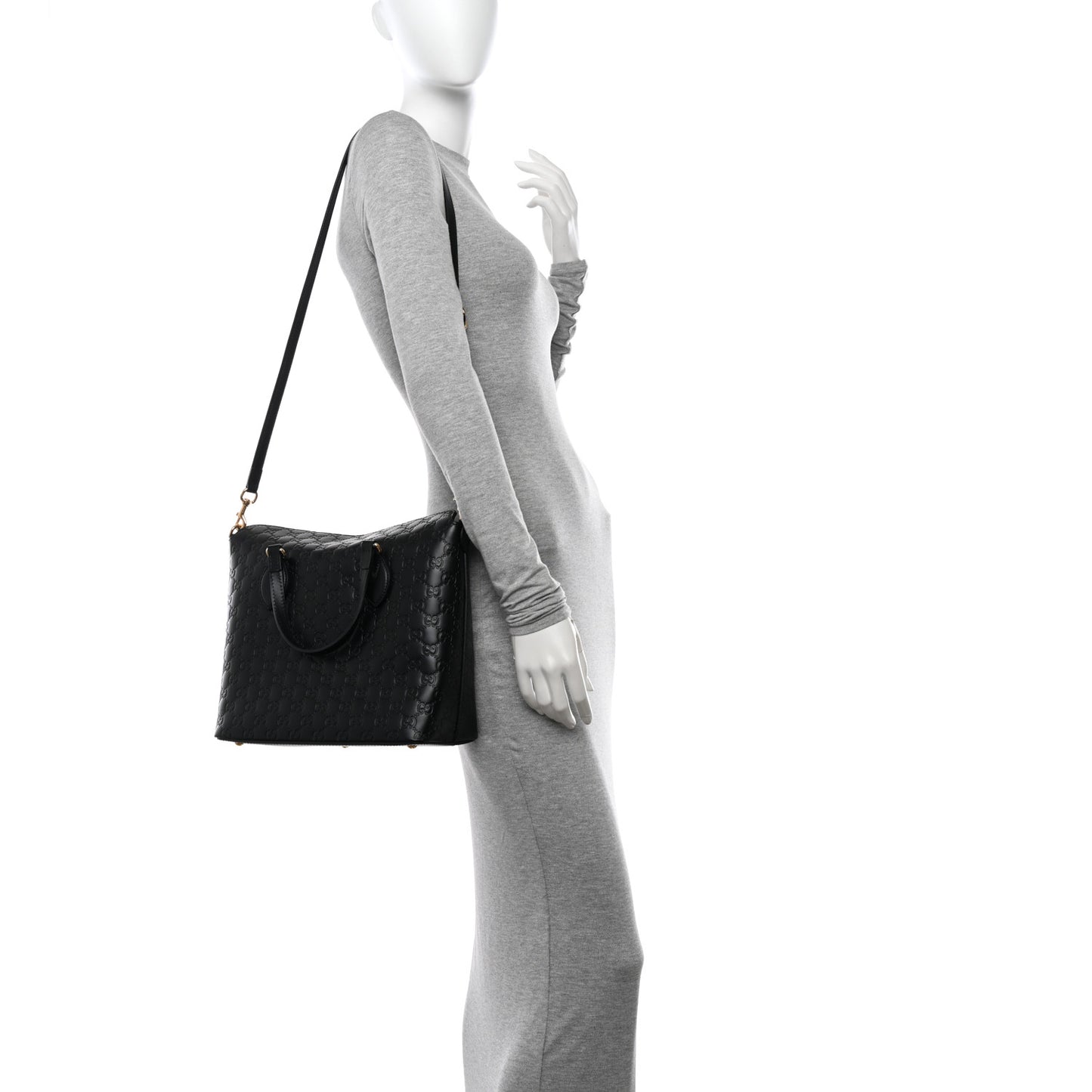 Guccissima Linea A Foldover Tote Black