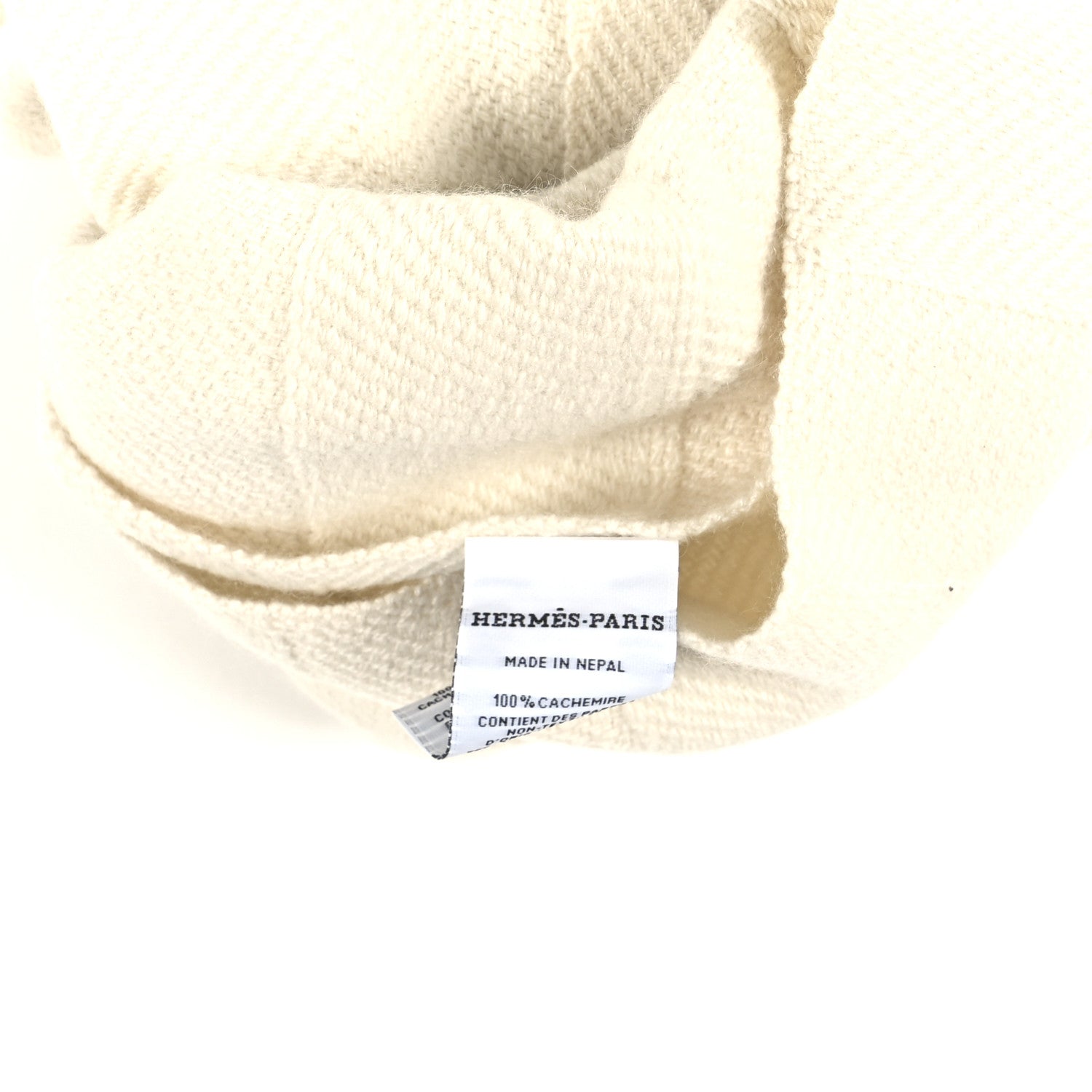 HERMES/新作　Hカドリーユ/カシミヤ100 Hermes Cashmere Fringe Rayee H Stole Blanc Casse 1816298