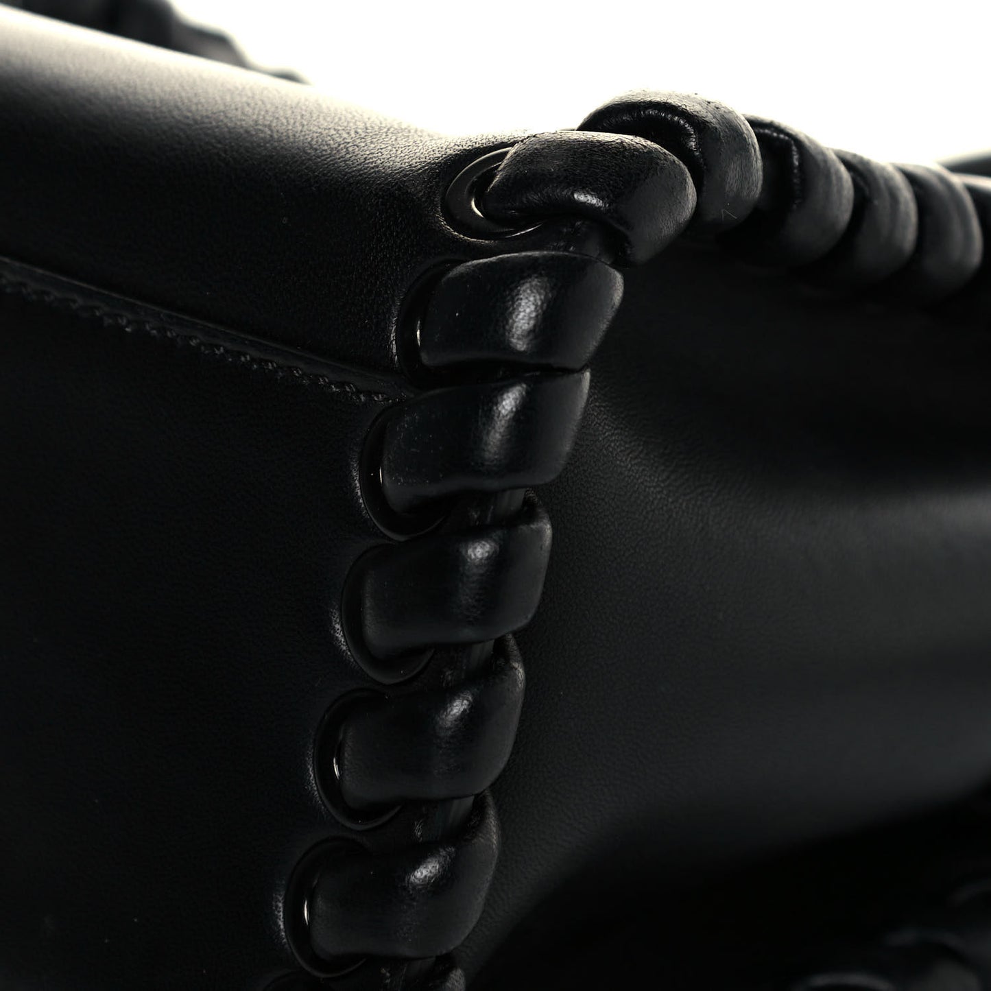 Nappa Lace Up Mini Peekaboo Iconic Satchel Black