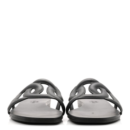 Hermes Rubber Aloha Sandals 37 Black 3 of 9