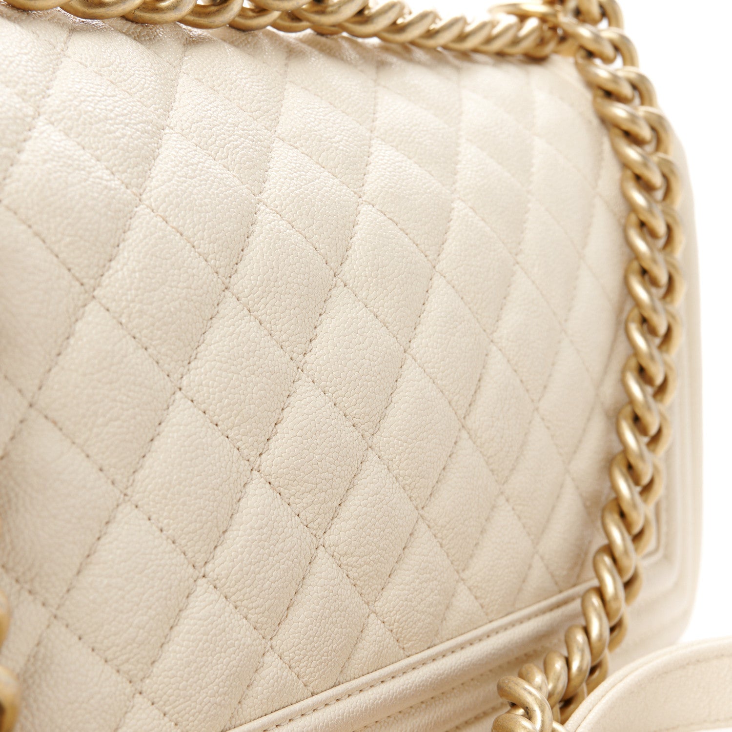 Chanel Caviar Quilted Medium Boy Flap White 11 of 11