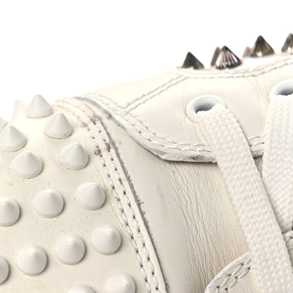 Christian Louboutin Nappa Laminato Dino Spikes Mens Yang Louis Flat Sneakers 45 Latte Silver 14 of 15