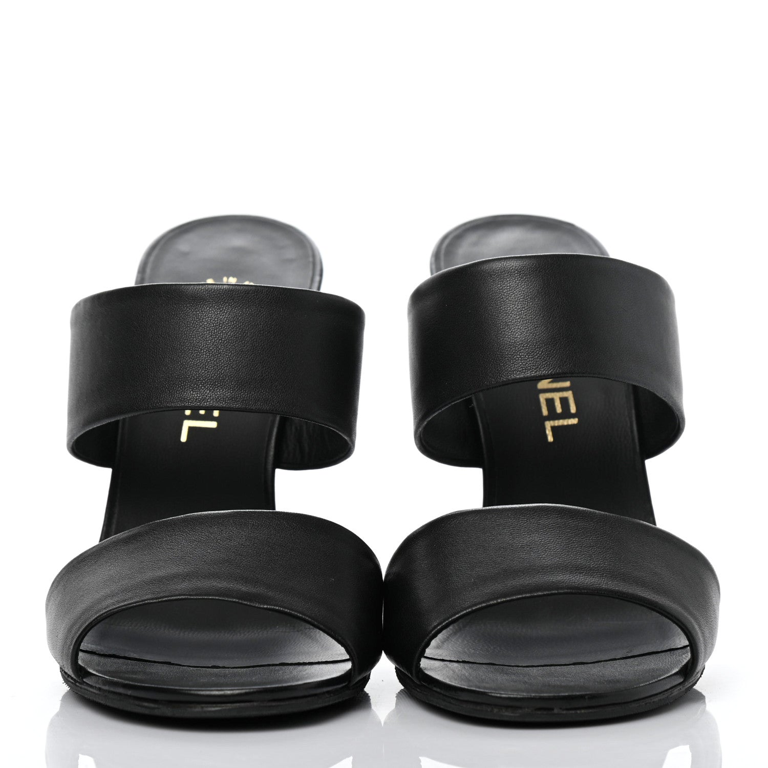 Chanel Lambskin Pearl Sandal Mules 38 Black 2 of 8