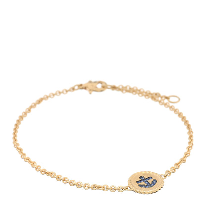 David Yurman 18K Yellow Gold Blue Sapphire Cable Collectibles Anchor Bracelet 1 of 3