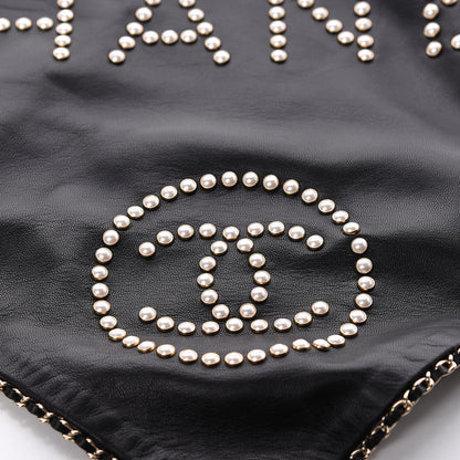 Chanel Lambskin Pearl Studded CC Bandana Black 4 of 4