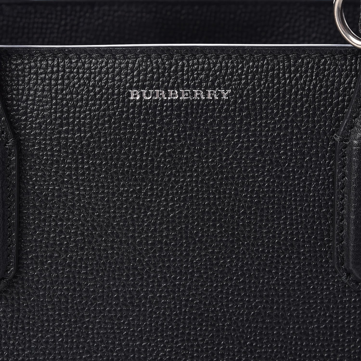 Burberry Derby Calfskin Vintage Check Medium Banner Tote Black 6 of 12