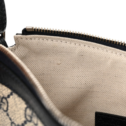 Gucci GG Supreme Monogram Textured Dollar Calfskin Web Small Ophidia Half Moon Hobo Beige Blue 12 of 12