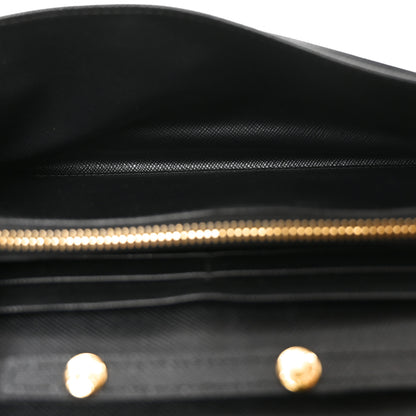 Prada Saffiano Metal Oro Chain Wallet Black 5 of 9