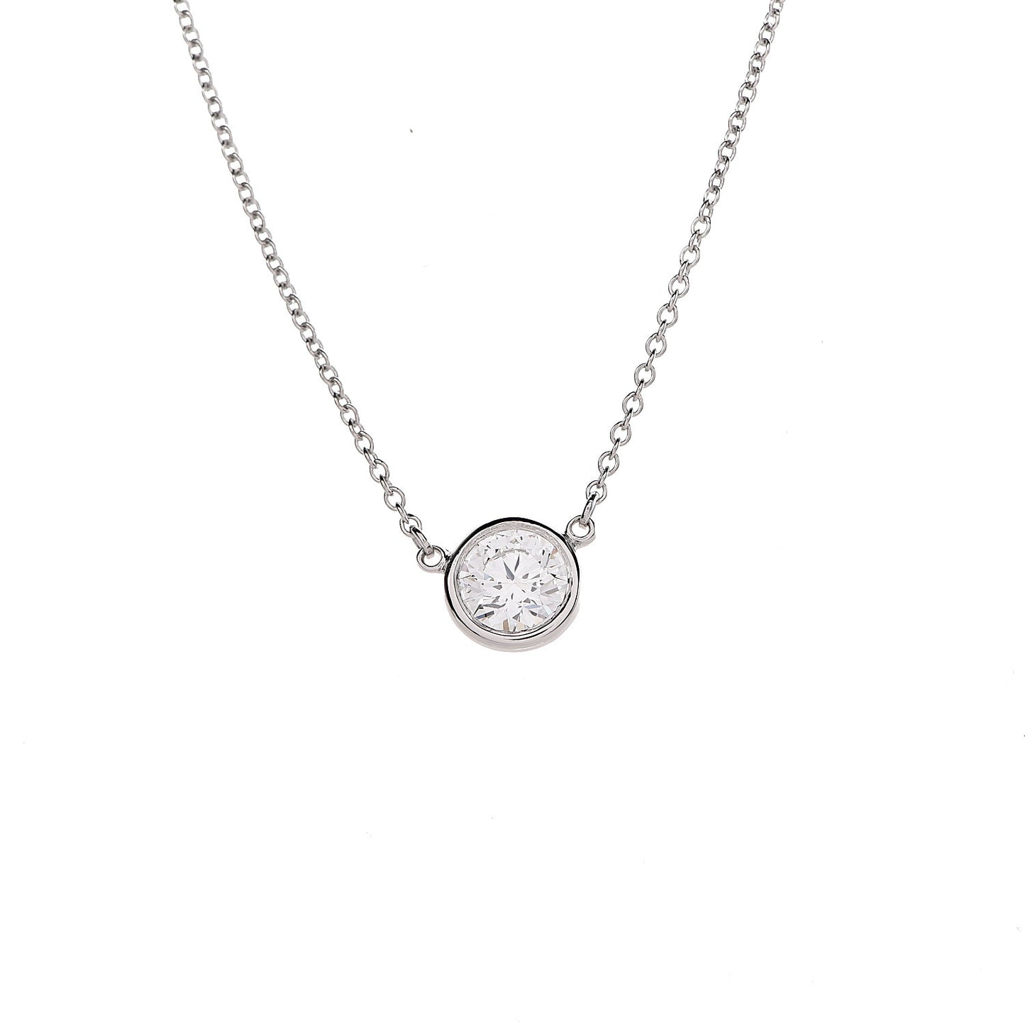 Platinum Diamond .60ct Elsa Peretti Diamonds by the Yard Pendant Necklace