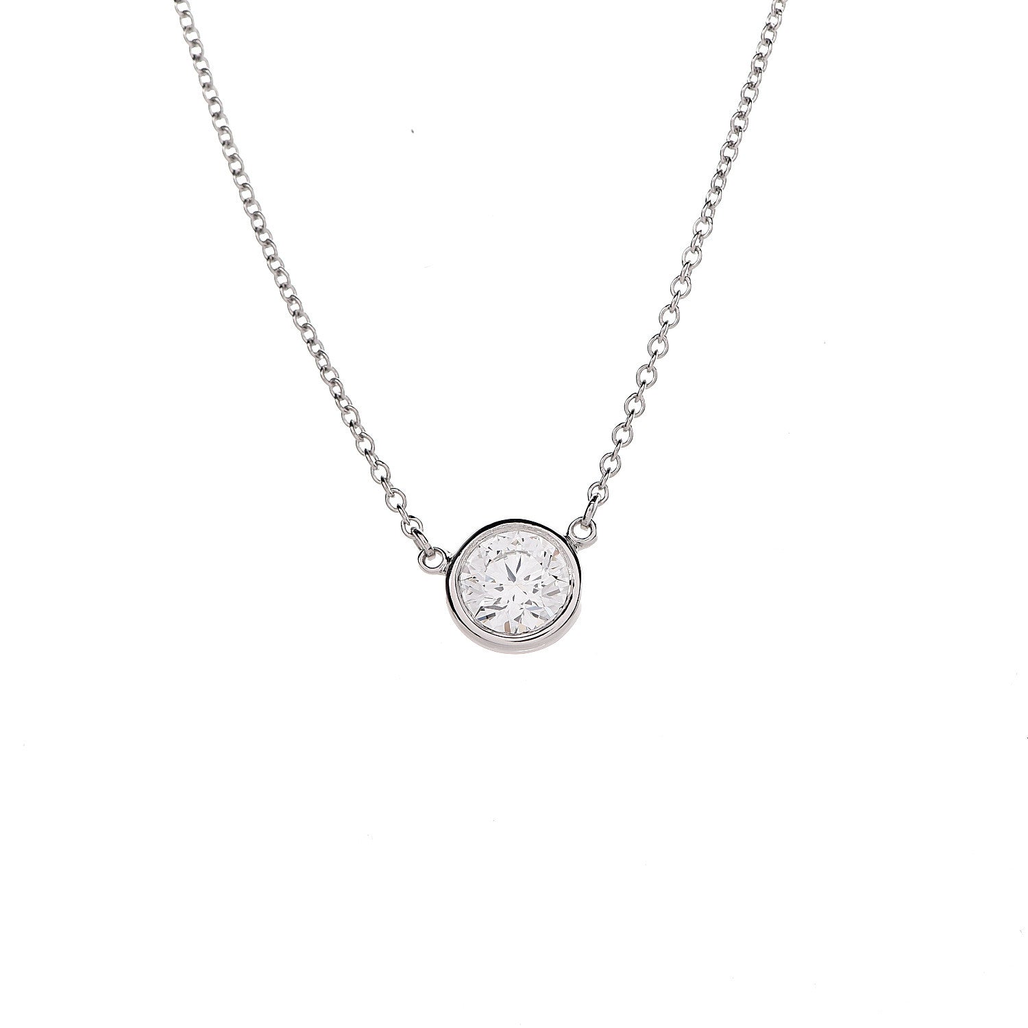 Tiffany Platinum Diamond .60ct Elsa Peretti Diamonds by the Yard Pendant Necklace 4 of 9