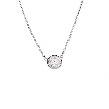 Tiffany Platinum Diamond .60ct Elsa Peretti Diamonds by the Yard Pendant Necklace 4 of 9