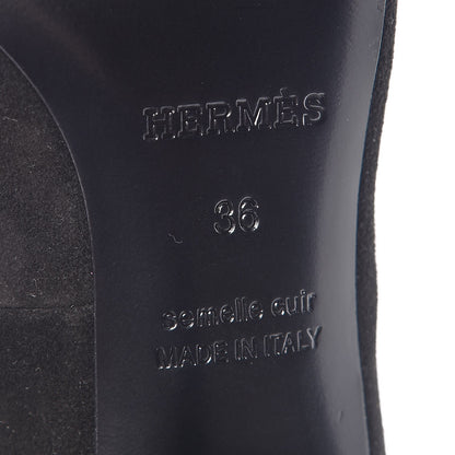 Hermes Suede Goatskin Parade Lace Up Ankle Boots 36 Black 16 of 20