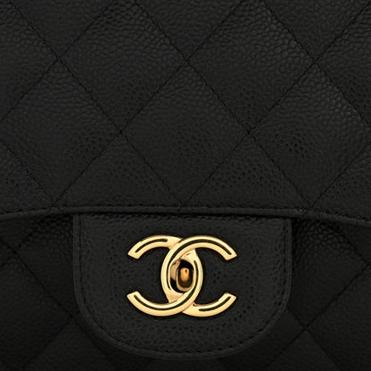 Chanel Caviar Quilted Jumbo Double Flap Black 13 of 15
