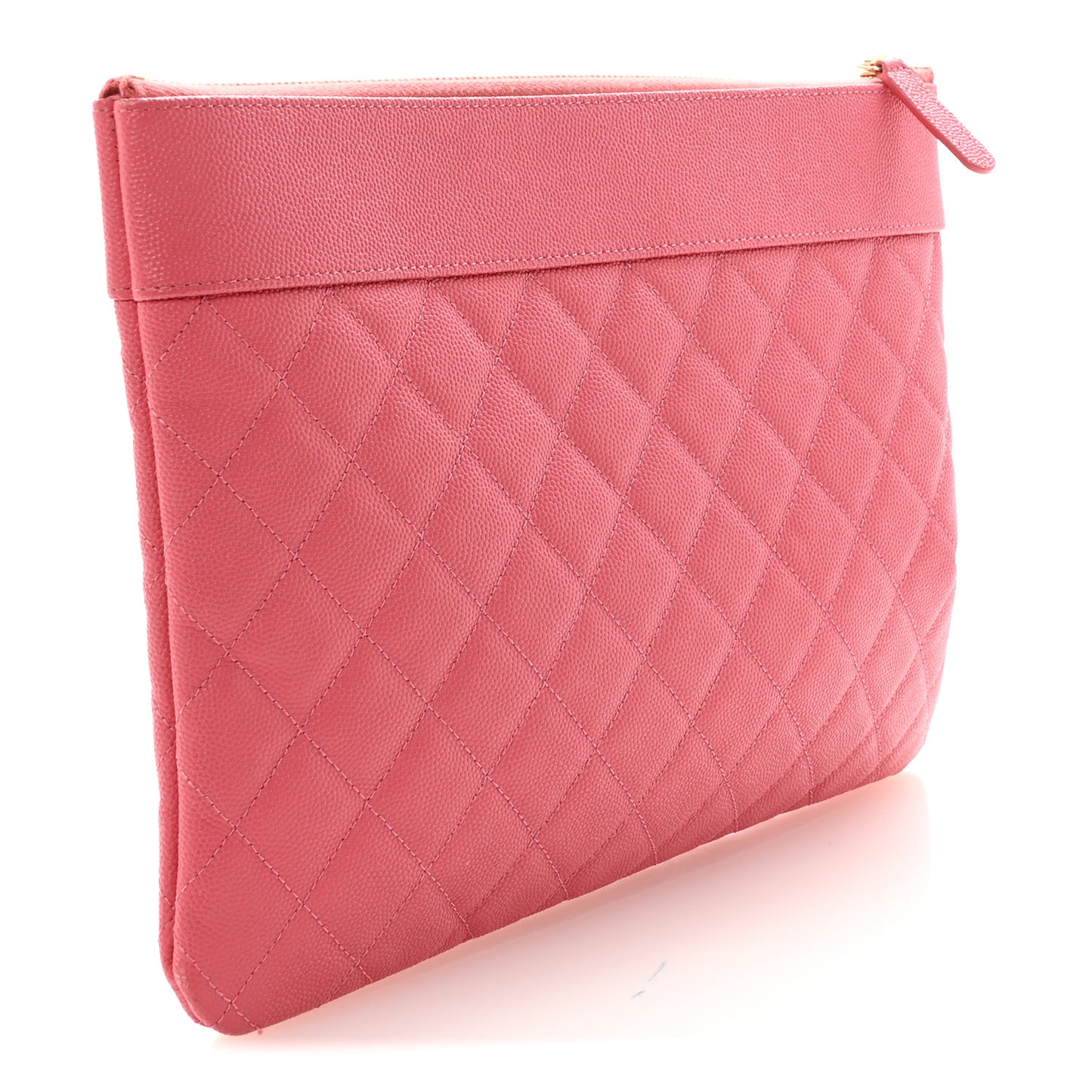 Caviar Quilted Medium Vintage Mademoiselle Cosmetic Case Pink