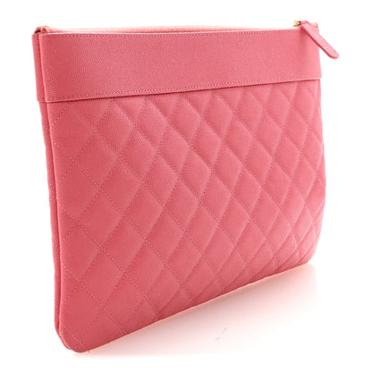 Chanel Caviar Quilted Medium Vintage Mademoiselle Cosmetic Case Pink 3 of 7
