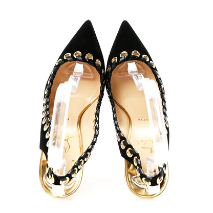 Christian Louboutin Suede Ostri 100 Slingback Pumps 41 Black 2 of 8