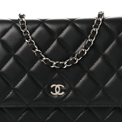 Chanel Lambskin Quilted Wallet On Chain WOC Black 9 of 11