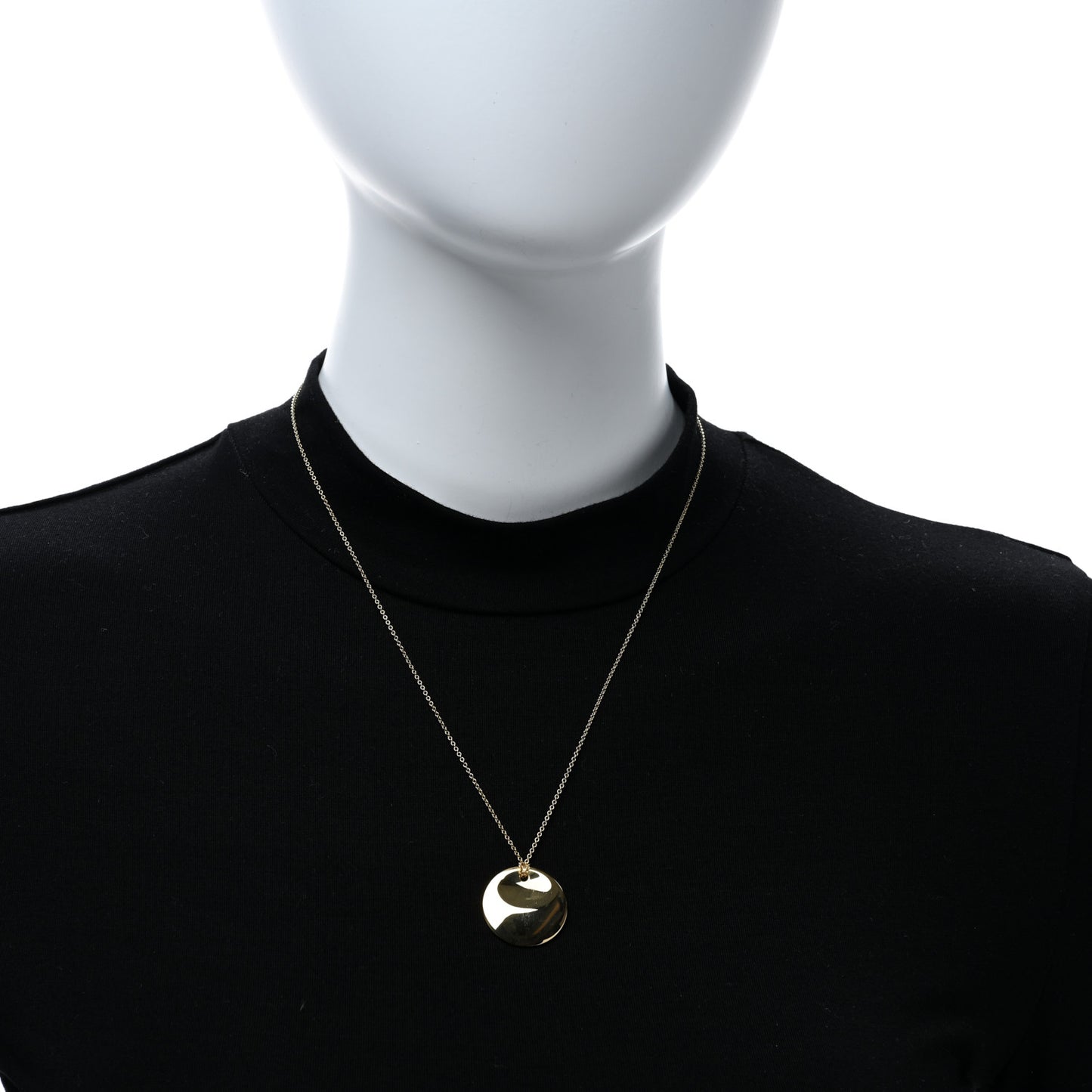 18K Yellow Gold Elsa Peretti Round Disc Pendant Necklace