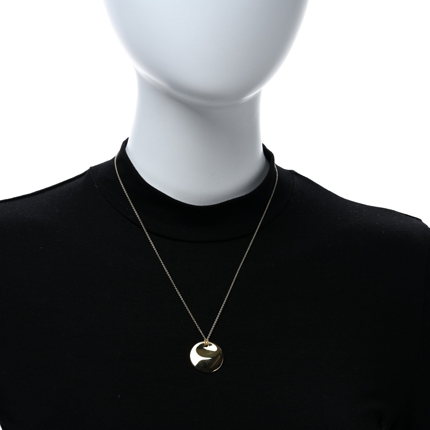 Tiffany 18K Yellow Gold Elsa Peretti Round Disc Pendant Necklace 2 of 5