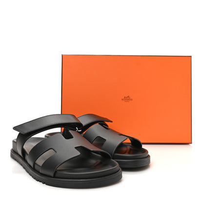 Hermes Calfskin Womens Chypre Sandals 38 Black 10 of 10