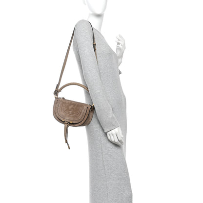 Chloe Suede Calfskin Mini Marcie Crossbody Bag Boyish Brown 2 of 11
