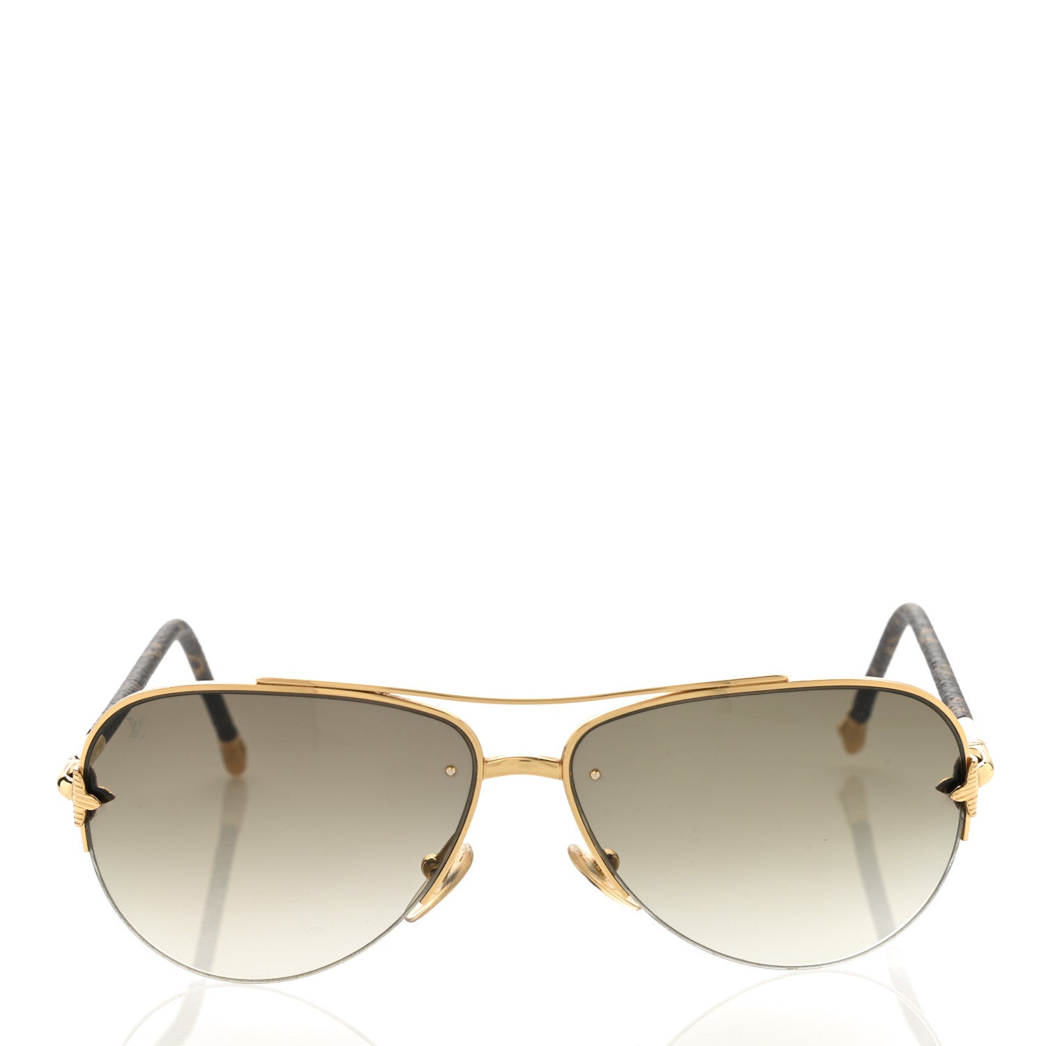 Louis Vuitton Monogram Petite Viola Pilote Aviator Sunglasses Z0571U Brown 2 of 11