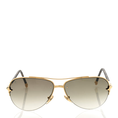 Louis Vuitton Monogram Petite Viola Pilote Aviator Sunglasses Z0571U Brown 2 of 11