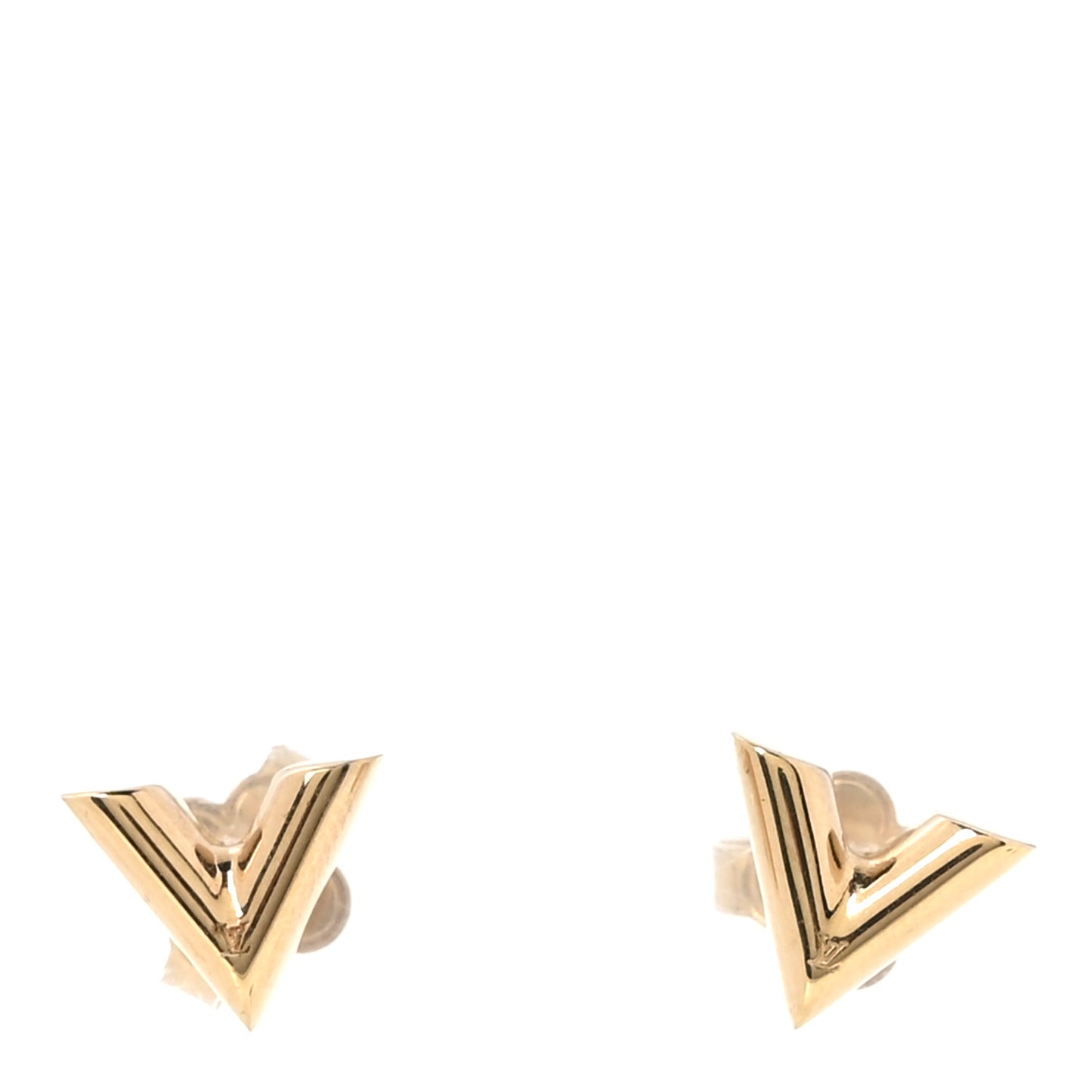Brass Essential V Stud Earrings Gold