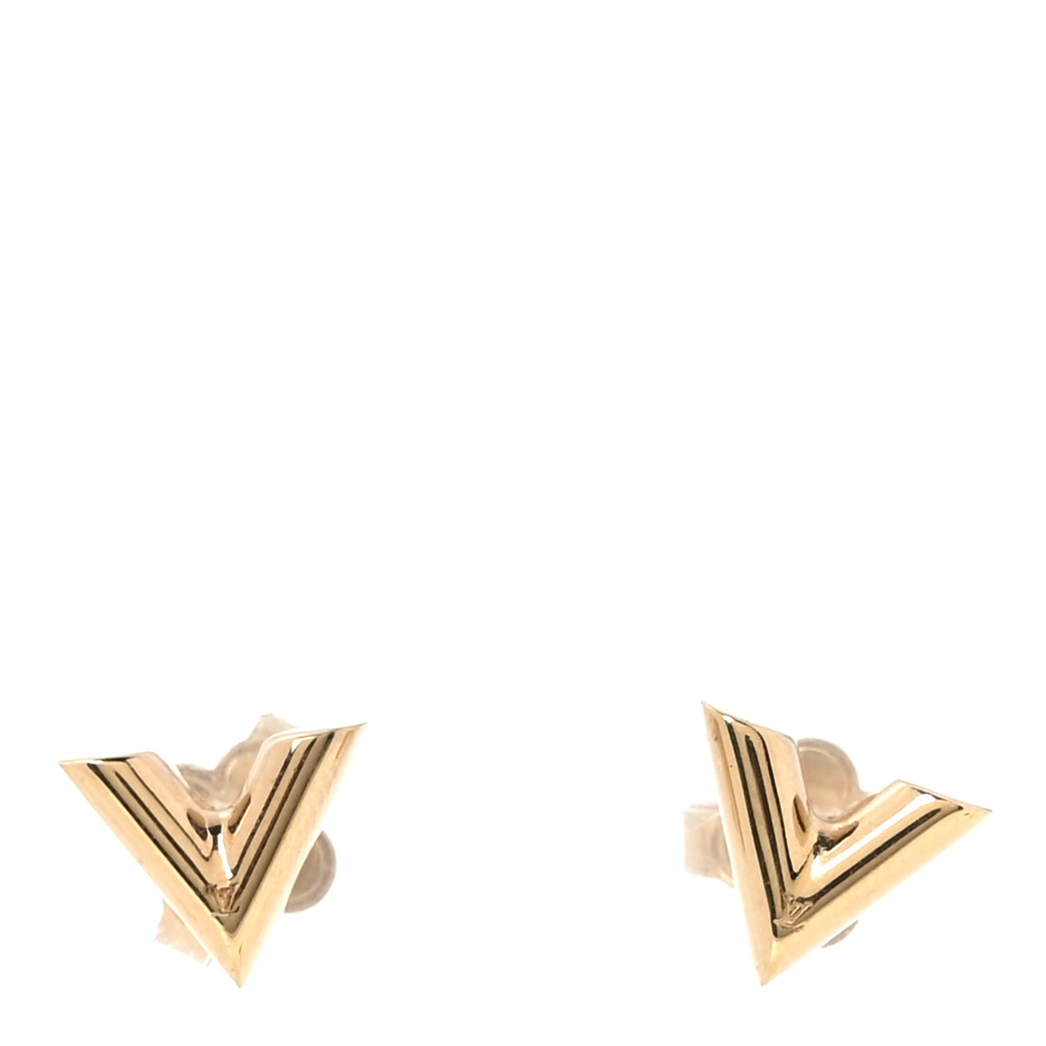 Louis Vuitton Brass Essential V Stud Earrings Gold 1 of 4